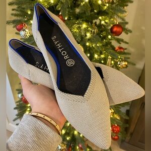 Rothy's The Point flat in the Flax Birdseye color